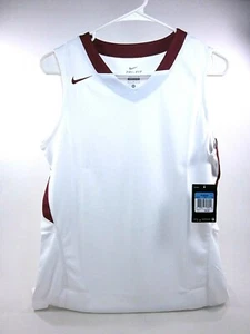 NIKE WOMEN'S WHITE/MAROON BASKETBALL TANK TOP JERSEY, SIZE MEDIUM, NEW $45 - Picture 1 of 5