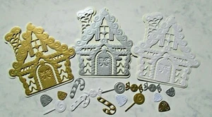 3 x gestanzte Weihnachtskarte Topper - Lebkuchen Ferienhaus - Bild 1 von 4