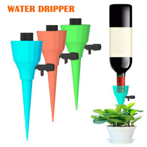 12x Garden Plant Self Watering Spikes-Stake Water Drop Device with Control-Valve