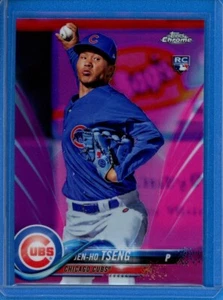 2018 Topps Chrome Pink Refractor Parallel #101 Jen-Ho Tseng Cubs Rookie RC - Bild 1 von 2