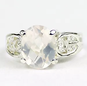 Rose Quartz, 925 Sterling Silver Ladies Ring, SR369-Handmade - Picture 1 of 5