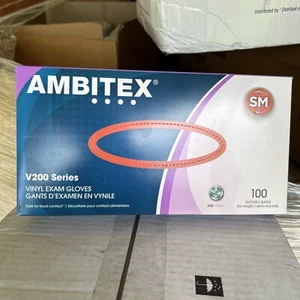 Ambitex V200 Series Vinyl Exam Gloves Sz SM(small/medium.  One Box - Picture 1 of 2