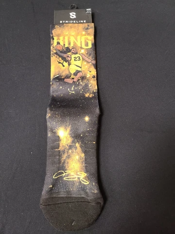 KING LEBRON JAMES LA Lakers Strideline Galaxy Black Socks Men's Size 8 -12 NWT Cover