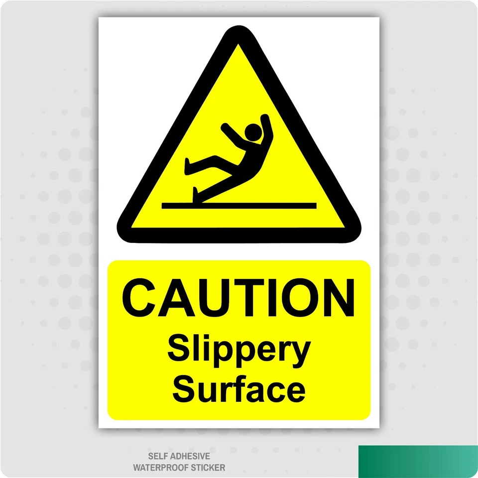 STICKERSHOP103 Caution Slippery Surface Stickers Health Safety Signs Business Office 220x150mm