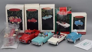 Lot 5 Vintage 1990s Hallmark Car Christmas Tree Ornaments Ford Truck Chevrolet - Picture 1 of 13