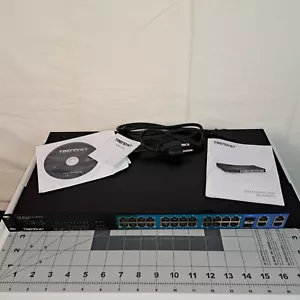 Trendnet TPE-224WS 28-Port 10/100 Web Smart PoE+ Switch w/ Brackets - Picture 1 of 14