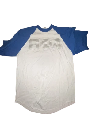 Camisa Tejida Theta Phi Alpha Para Mujer M Blanca Azul Mangas Raglán Cuello Redondo Pullover Foto 1 de 4