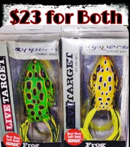 2 Live Target Hollow Body Frogs + Hollow Body Sunfish + Free Lure - Picture 1 of 10