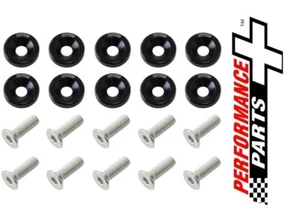 Aeroflow 1/4" Billet Dress-Up / Fender Bolt Kit (10 pack) Black AF64-4372BLK - Picture 1 of 3