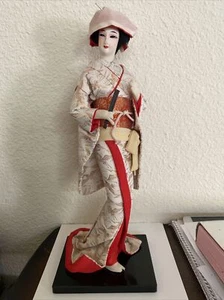 Vintage Nishi Puppe Hanayome japanische Braut Hochzeitstag hält Fächer 15" groß - Bild 1 von 9
