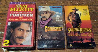 VHS SAM ELLIOTT TOM SELLECK CONAGHER THE SHADOW RIDERS MOLLY AND LAWLESS JOHN Foto 1 de 2