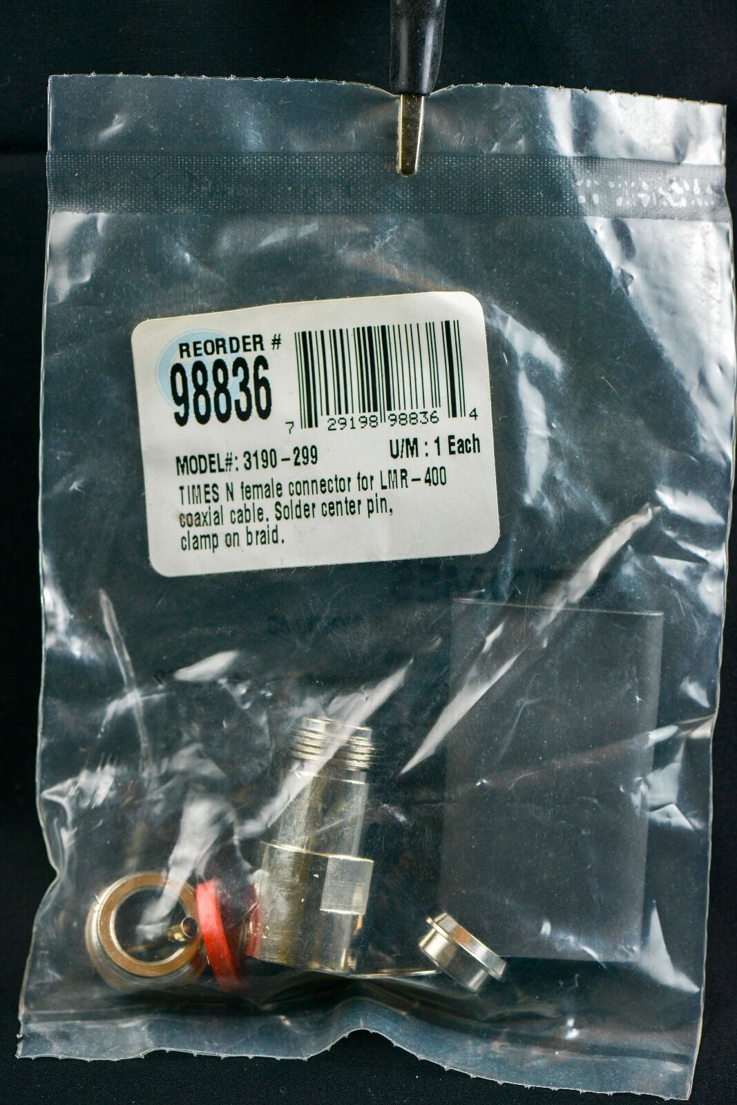 Times Microwave #3190-299 (N Female Connector to LMR-400 Coaxial Cable). Available Now for $15.00