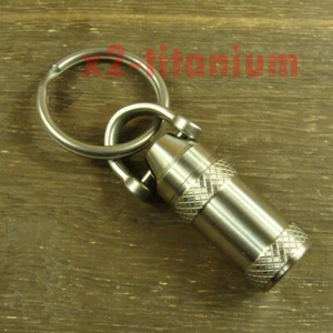 Titanium Ti EDC Key chain Waterproof Capsule pill Bottle + D shackle XH647 - Picture 1 of 6
