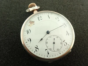 VINTAGE 46.2MM TWO TONE .800 SILVER CASE AMOR POCKET WATCH - KEEPING TIME - Picture 1 of 5