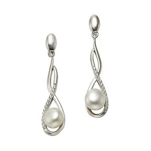 Orecchini pendenti Zeeme Pearls in argento 925 perla coltivata d'acqua dolce ... - Foto 1 di 4