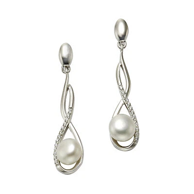 Orecchini pendenti Zeeme Pearls in argento 925 perla coltivata d'acqua dolce ... - Immagine 1 di 4