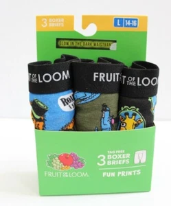 Fruit of The Loom Boy's 3 Pack Fun Animal Prints Tag Free Boxer Briefs Size L - Picture 1 of 3