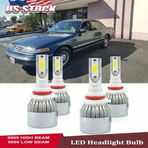 For Ford Crown Victoria 1992-1997 LED Headlight Bulbs Headlamp High Low Beam - Picture 1 of 12