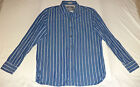 American Eagle -L/S Blue & White Striped Button Front Shirt     L         K#9173
