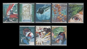 Japan 2881a-e +2882a-c Science, Technology &  Animations (8 USED Stamps, 2004) - Picture 1 of 1