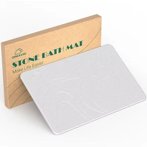 Diatomite Stone Bath Mat - Diatomaceous Earth Shower Super Absorbent Quick Dry - Picture 1 of 6