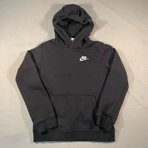 Nike Sweatshirt Boys Youth Hoodie Black Pullover Size M - Picture 1 of 7