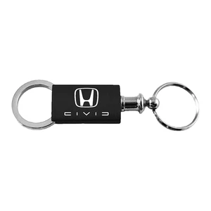 Reverse C on Black Anodized Aluminum Valet Keychain for Honda Civic - Picture 1 of 3