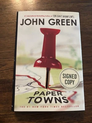 SIGNED Paper Towns by John Green First Edition Later Printing 2008 HCDJ Foto 1 de 4