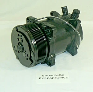 Black Sanden Compressor 508 Serpentine Belt A/C Air Conditioning 134a 7 RIB - Picture 1 of 5
