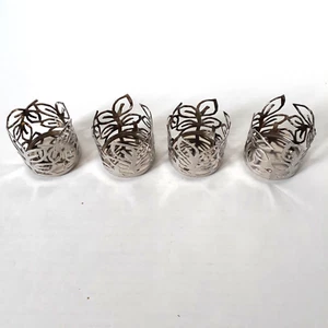 Bath & Body Works Slatkin Chrome Metal Mini 2" Candle Holders Set of 4 - Picture 1 of 9