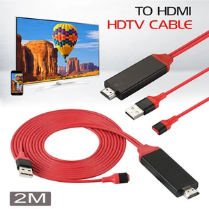 Adaptador de cable USB HDMI teléfono compartido a TV para iPad iPhone 14 13 12 11 6 7 8 X XR - Imagen 1 de 11
