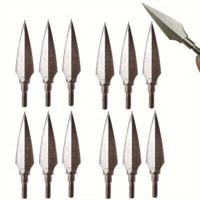 12 piezas puntas de flecha de acero al carbono 150 granos puntas anchas flecha tiro con arco objetivo de caza Foto 1 de 4