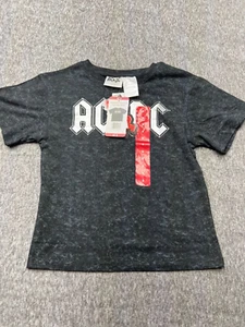 AC/DC Boys Retro Graphic Tee T Shirt Black Tie Dye Medium 8 - Picture 1 of 8