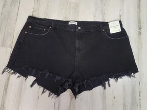 Abercrombie & Fitch Jeans Short Damen 37/24 schwarz roher Saum Curvy Love High Rise - Bild 1 von 9