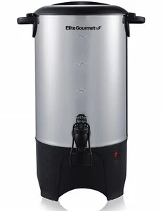 Elite Gourmet CCM040 Stainless Steel 40 Cup Coffee Urn Removable Filter - Picture 1 of 7