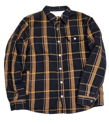 Vintage The North Face Sherpa Lined Striped Yellow Shacket Jacket Men's Medium - Image 1 of 4