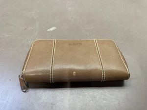 Brown Leather Rosetti Coin Purse Wallet Card Sections Receipts Zipper Bag - Picture 1 of 7