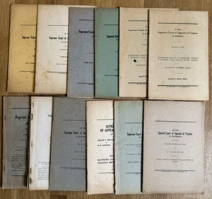 11 Legal Briefs Virginia Supreme Court 1910er-1930er Jahre Prohibition Property Assault - Bild 1 von 13