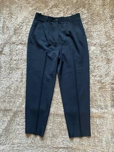 Yves Saint Laurent YSL Encore Black Wool Pleated Trouser Dress Pants Size 16 - Picture 1 of 6
