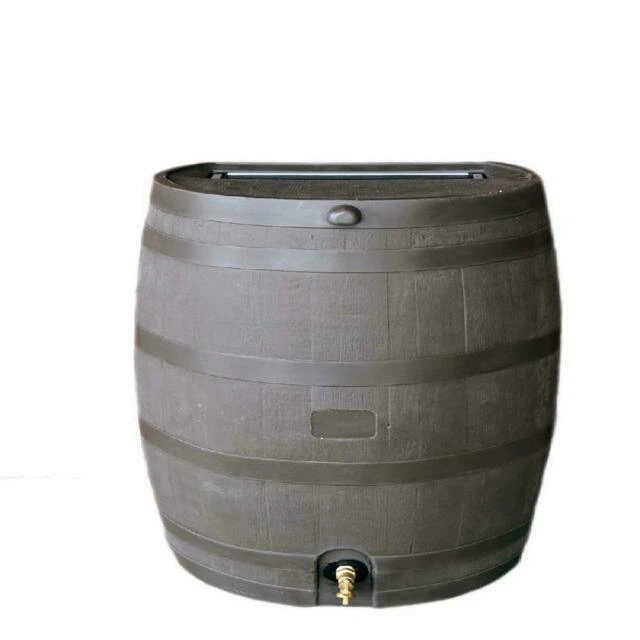 RTS Home Accents Flat Rain Barrel - Brown, 50 gal