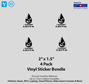 4- Pack 2" x 1.5" I Support Alberta Oil Vinyl Stickers - Picture 1 of 1