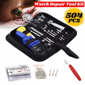 504pcs Watch Repair Tool Kit Back Case Opener Remover Spring Pin Bars Watchmaker - Picture 1 of 10
