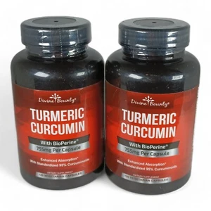 2 PACK Turmeric Curcumin 750 mg with Bioperine 240 SERVINGS - Picture 1 of 5