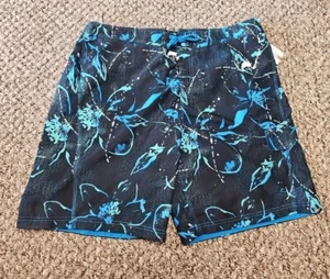 Speedo Mens XL Blue Hawaiian ? Floral Swim Trunks Shorts Pockets UV Fabric - Picture 1 of 8