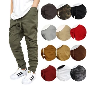 MEN'S TWILL DROP CROTCH JOGGER PANTS S-5XL VICTORIOUS 14 COLORS *FREE SHIPPING - Picture 1 of 56