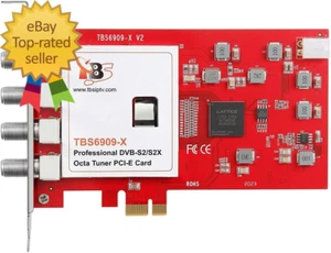 6909X DVB-S/ S2/ S2X 8 Tuner PCI Express Digital Satellite TV Card for Live TV - Afbeelding 1 van 5