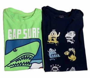 Gap Kids Boy Lot of 2 (a navy, a neon) Short Sleeve Rash Guard Shirts L 10-11 - Picture 1 of 10
