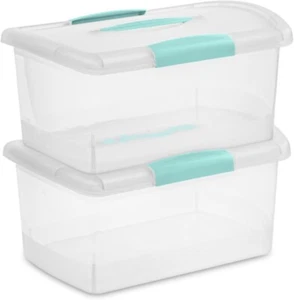 Sterilite Medium Nesting ShowOffs, Stackable Small Storage Bin with Latching Lid - Picture 1 of 9