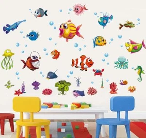 Wandaufkleber Fisch Nemo Ozean Meer Leben Tattoo Kunst Aufkleber Wohnkultur Kinderzimmer Kind - Bild 1 von 6