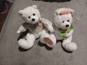 TY Beanie Baby WE DO Wedding Bears Duo Bride & Groom Bridal Shower with Tag - Picture 1 of 5